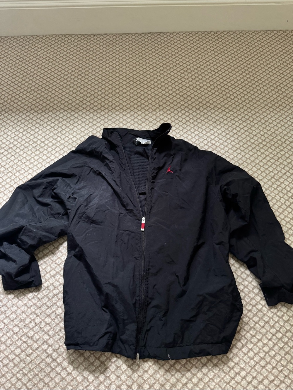 Vintage Nike Air Jordan Track Top Windbreaker Jacket Men's 3XL Black